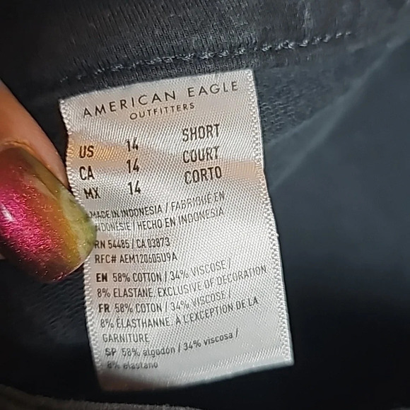 American Eagle Hi Rise Jegging Black Sz 14 Short - Picture 8 of 12
